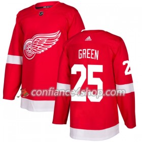 Adidas Maillot de Hockey Detroit Red Wings Mike Vert 25 2017-2018 Rouge Authentic - Homme